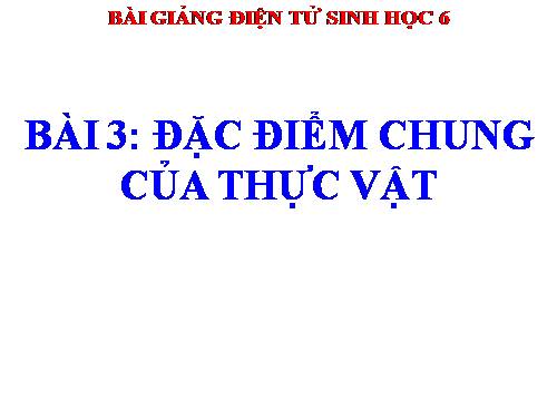 Bài 3. Đặc điểm chung của thực vật