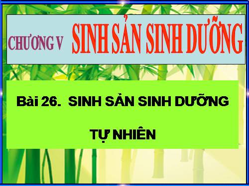 Bài 26. Sinh sản sinh dưỡng tự nhiên