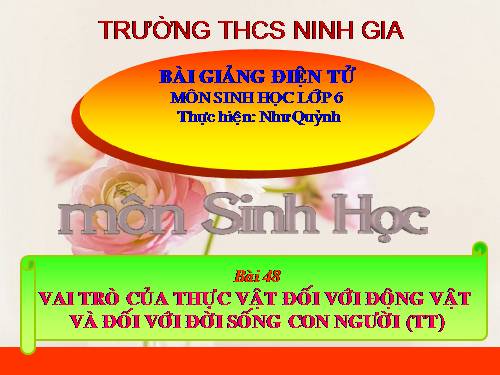 Bài 48. Vai trò của thực vật đối với động vật và đối với đời sống con người