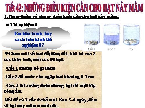 Bài 35. Những điều kiện cần cho hạt nảy mầm