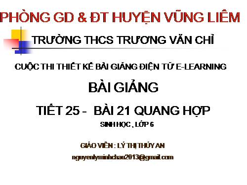 Bài 21. Quang hợp