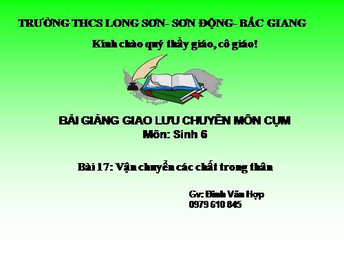 Bài 17. Vận chuyển các chất trong thân