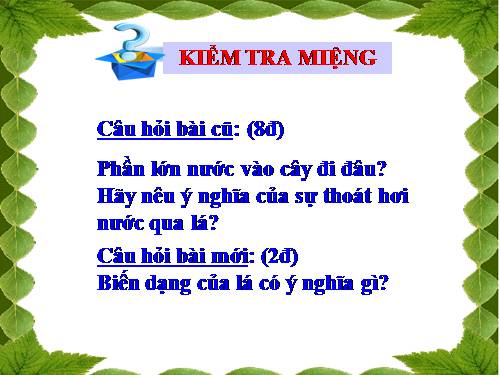 Bài 25. Biến dạng của lá