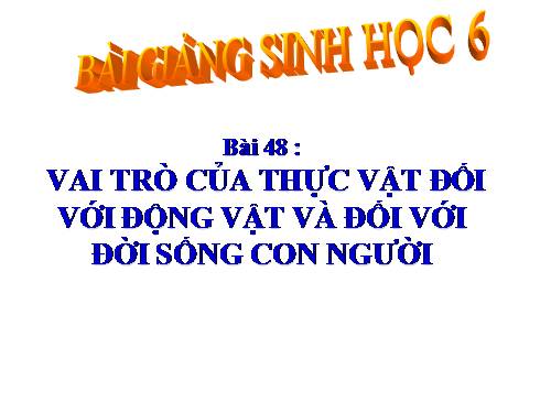 Bài 48. Vai trò của thực vật đối với động vật và đối với đời sống con người