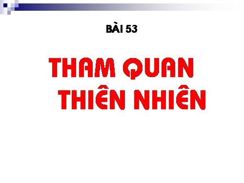 Bài 53. Tham quan thiên nhiên