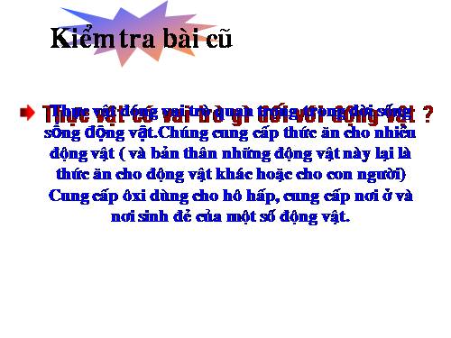 Bài 48. Vai trò của thực vật đối với động vật và đối với đời sống con người