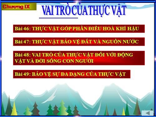 Bài 46. Thực vật góp phần điều hoà khí hậu