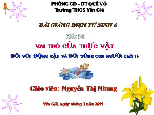 Bài 48. Vai trò của thực vật đối với động vật và đối với đời sống con người
