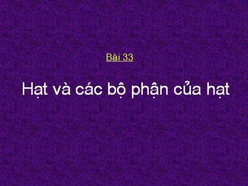 Bài 33. Hạt và các bộ phận của hạt