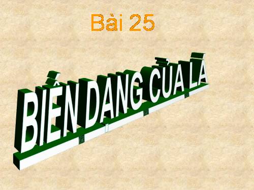 Bài 25. Biến dạng của lá