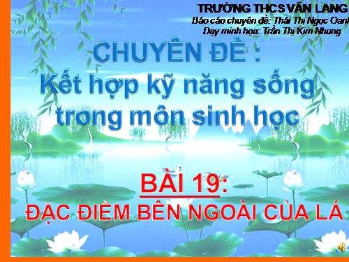 Bài 19. Đặc điểm bên ngoài của lá