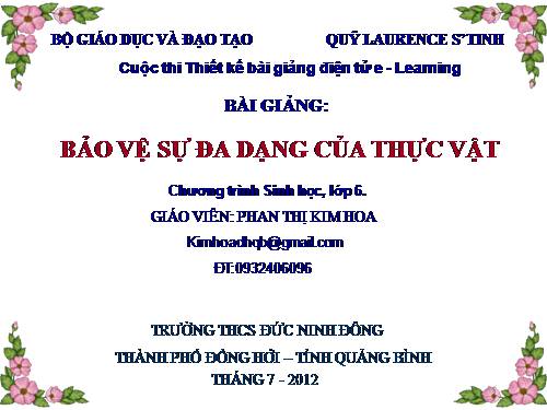 Bài 49. Bảo vệ sự đa dạng của thực vật