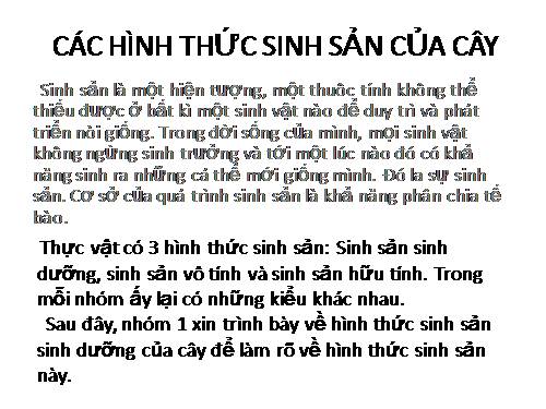 Bài 27. Sinh sản sinh dưỡng do người