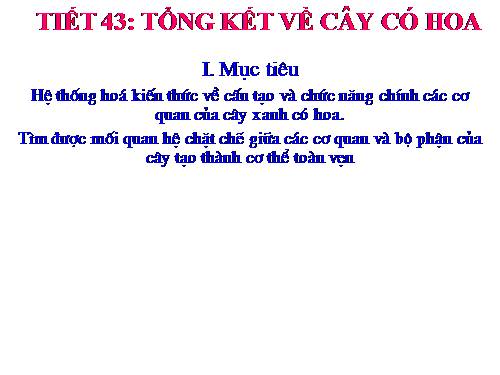 Bài 36. Tổng kết về cây có hoa