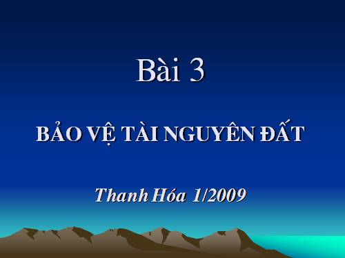 BV MOI TRƯỜNG ĐẤT