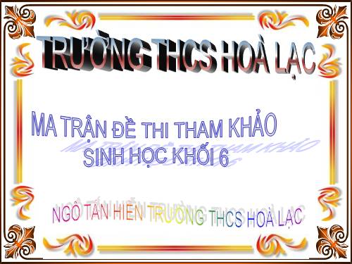 TÀI LIỆU THAM KHẢO MA TRẬN ĐỀ THI KHỐI 6