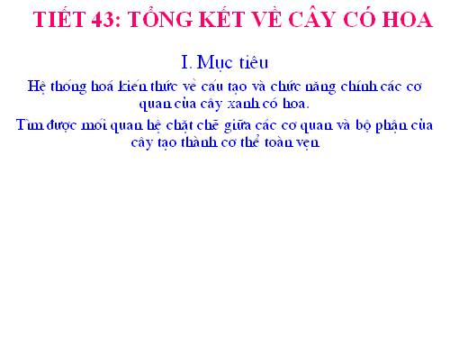 Bài 36. Tổng kết về cây có hoa