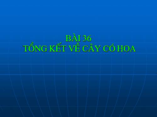 Bài 36. Tổng kết về cây có hoa