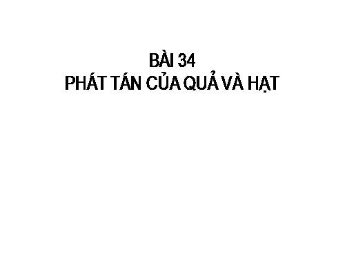 Bài 34. Phát tán của quả và hạt