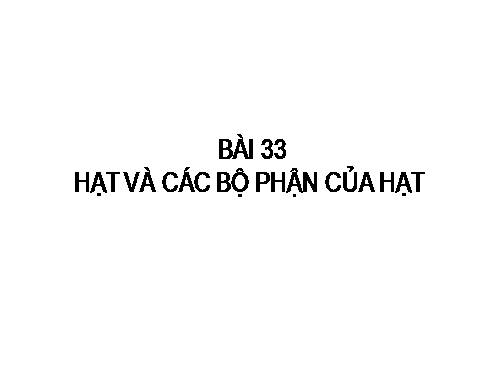 Bài 33. Hạt và các bộ phận của hạt