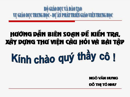 Tài liệu tập huấn ra đề thi môn Sinh