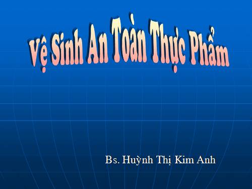 Vệ sinh an toàn thực phẩm