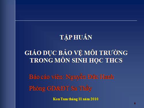 TÍCH HỢP GDBV MÔI TRƯỜNG