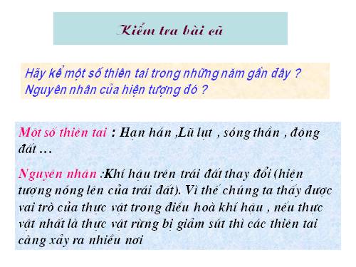 Bài 47. Thực vật bảo vệ đất và nguồn nước