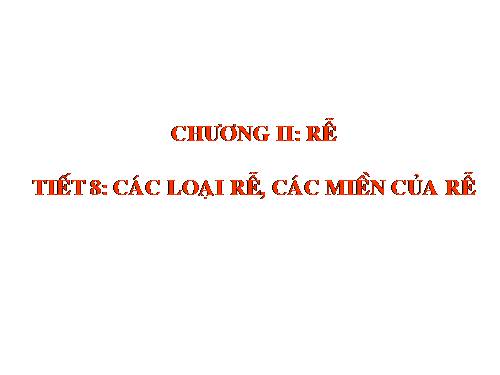 Bài 9. Các loại rễ, các miền của rễ