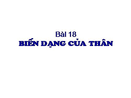 Bài 18. Biến dạng của thân