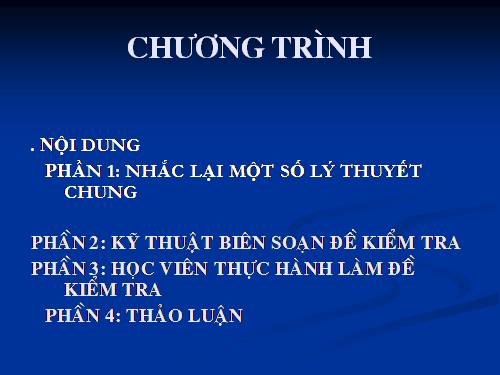 Chuyên đề kiểm tra đánh giá 2011