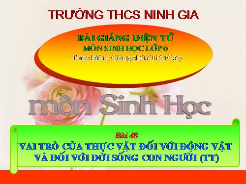 Bài 48. Vai trò của thực vật đối với động vật và đối với đời sống con người