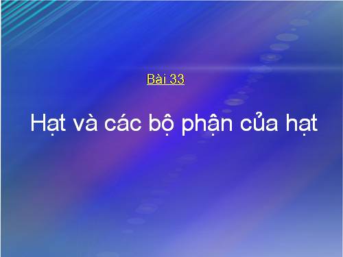 Bài 33. Hạt và các bộ phận của hạt