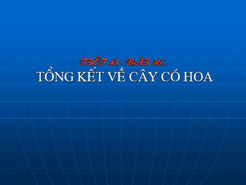 Bài 36. Tổng kết về cây có hoa