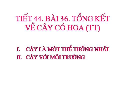 Bài 36. Tổng kết về cây có hoa