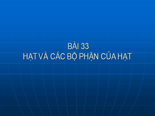 Bài 33. Hạt và các bộ phận của hạt