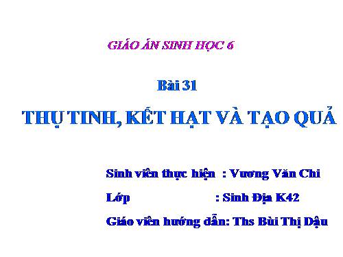 Bài 31. Thụ tinh, kết quả và tạo hạt