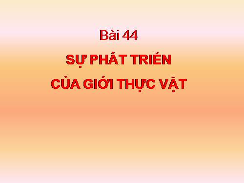 Bài 44. Sự phát triển của giới Thực vật