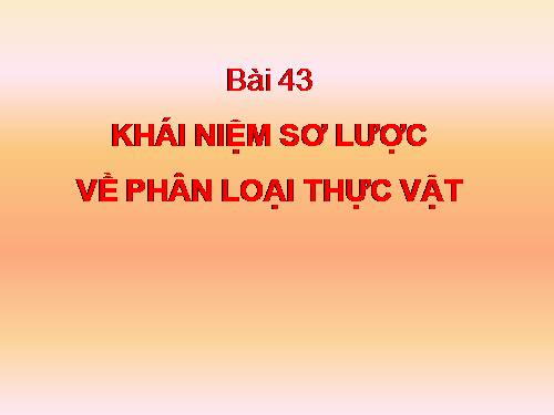 Bài 43. Khái niệm sơ lược về phân loại thực vật