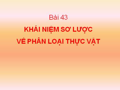 Bài 43. Khái niệm sơ lược về phân loại thực vật