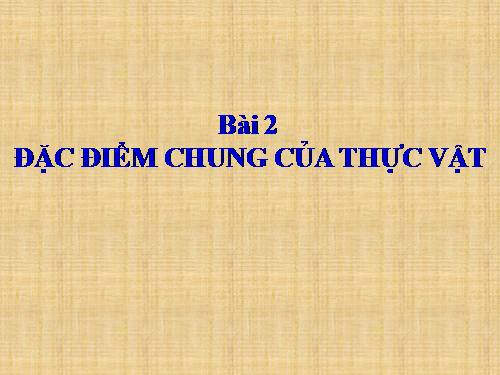 Bài 3. Đặc điểm chung của thực vật