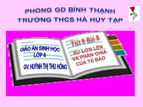 Bài 8. Sự lớn lên và phân chia của tế bào