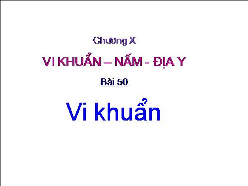 Bài 50. Vi khuẩn