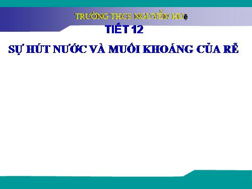 Bài 11. Sự hút nước và muối khoáng của rễ