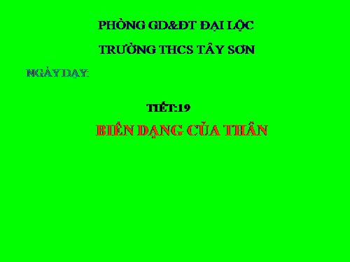 Bài 18. Biến dạng của thân