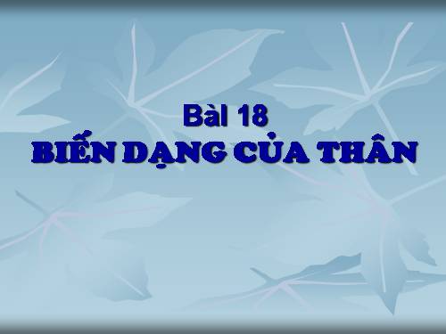 Bài 18. Biến dạng của thân