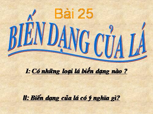 Bài 25. Biến dạng của lá