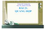 Bài 21. Quang hợp