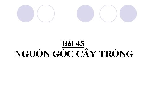 Bài 45. Nguồn gốc cây trồng