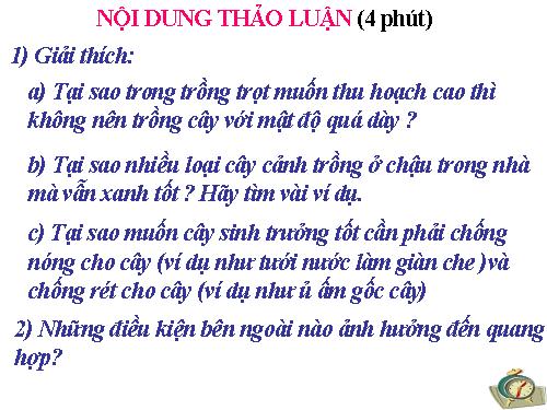 Bài 22. Ảnh hưởng của các điều kiện bên ngoài đến quang hợp, ý nghĩa của quang hợp